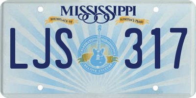 MS license plate LJS317