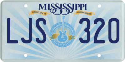 MS license plate LJS320
