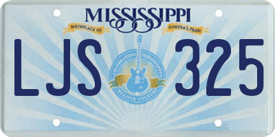 MS license plate LJS325