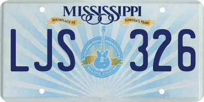 MS license plate LJS326