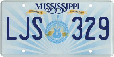 MS license plate LJS329
