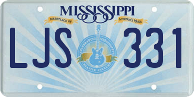 MS license plate LJS331