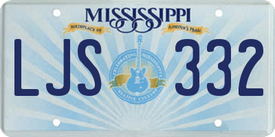 MS license plate LJS332