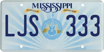 MS license plate LJS333