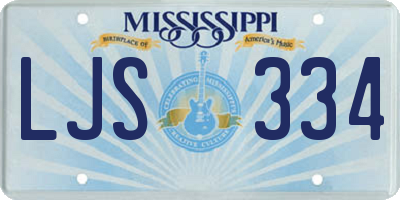 MS license plate LJS334