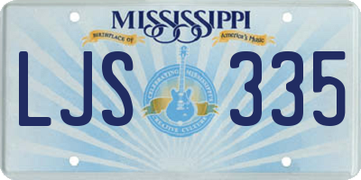 MS license plate LJS335