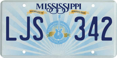 MS license plate LJS342