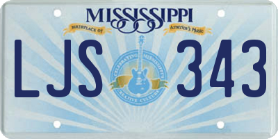MS license plate LJS343