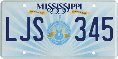 MS license plate LJS345