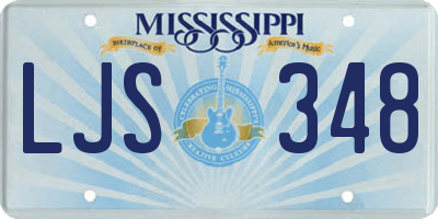 MS license plate LJS348