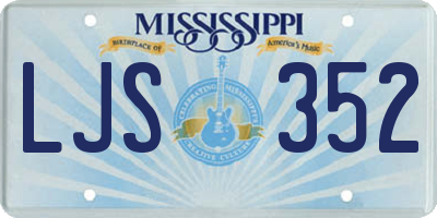 MS license plate LJS352
