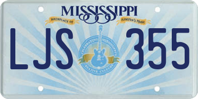MS license plate LJS355