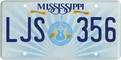 MS license plate LJS356