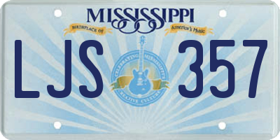 MS license plate LJS357