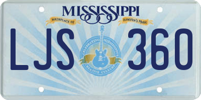 MS license plate LJS360