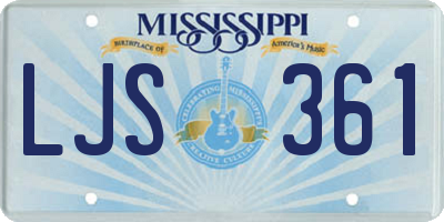 MS license plate LJS361