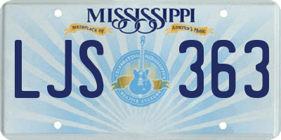 MS license plate LJS363
