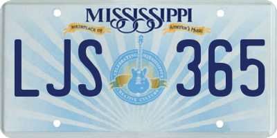 MS license plate LJS365