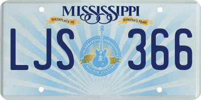 MS license plate LJS366