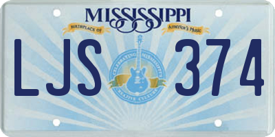 MS license plate LJS374