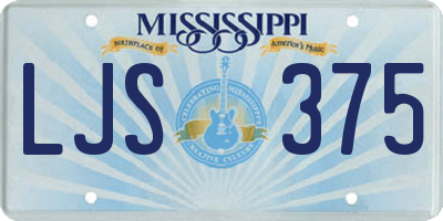 MS license plate LJS375
