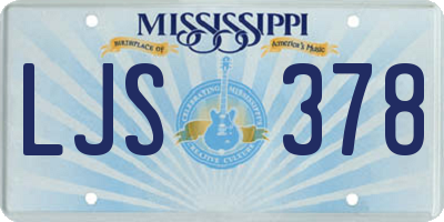 MS license plate LJS378