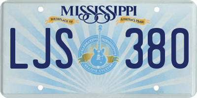MS license plate LJS380