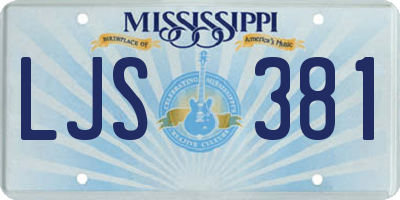 MS license plate LJS381
