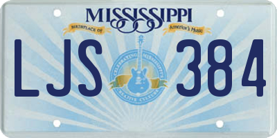 MS license plate LJS384