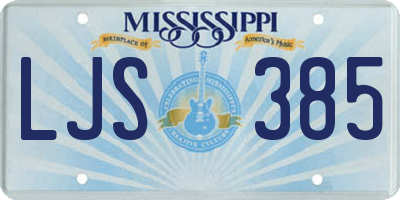 MS license plate LJS385