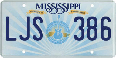 MS license plate LJS386