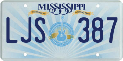 MS license plate LJS387