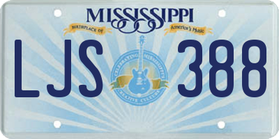 MS license plate LJS388