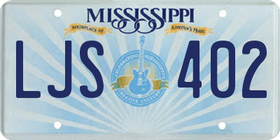 MS license plate LJS402