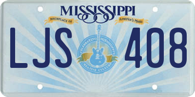 MS license plate LJS408