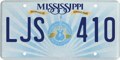 MS license plate LJS410
