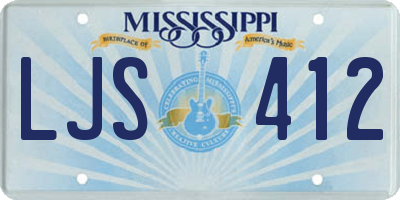 MS license plate LJS412