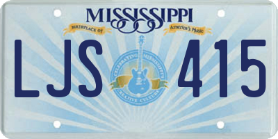 MS license plate LJS415