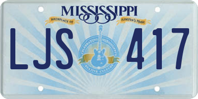 MS license plate LJS417