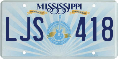 MS license plate LJS418