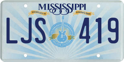 MS license plate LJS419