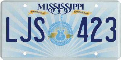 MS license plate LJS423
