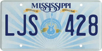 MS license plate LJS428
