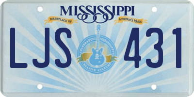 MS license plate LJS431