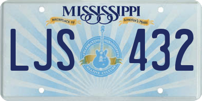 MS license plate LJS432