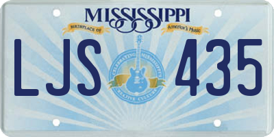 MS license plate LJS435
