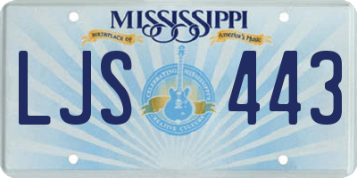 MS license plate LJS443