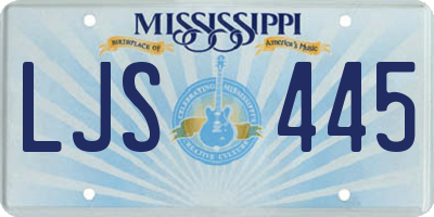 MS license plate LJS445