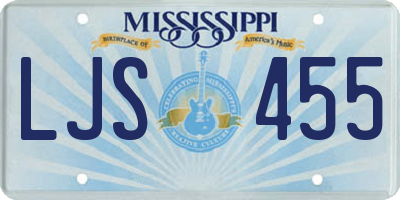 MS license plate LJS455