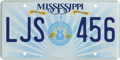 MS license plate LJS456